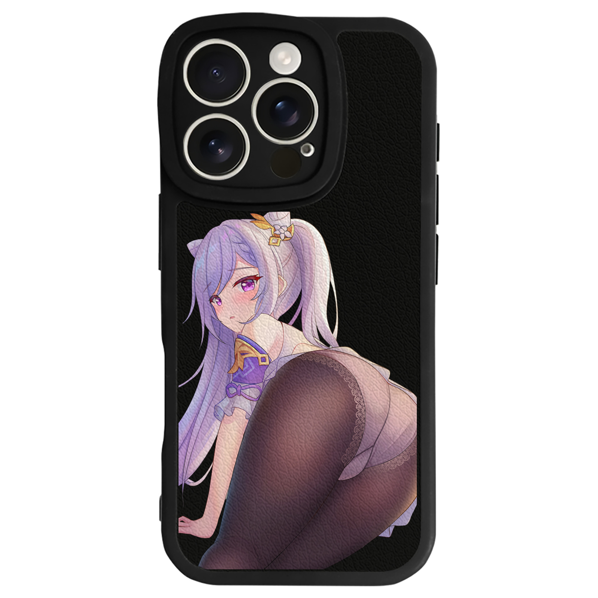 げんし神 刻晴 こくせい genshin Kokusei 【iPhone 16シリーズ対応】シリコンスマホケース（レザー調） 材質：シリコン